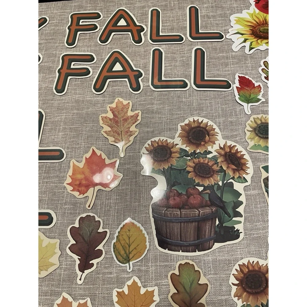 Vtg Die Cut Large Fall Autumn Thanksgiving Magnets Glossy Flexible Turkey Garage